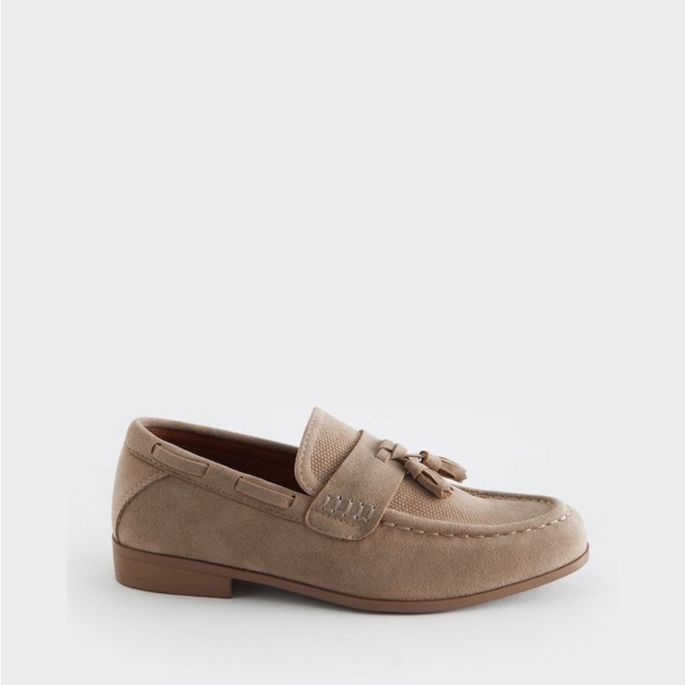 NEXT Ortholite Ultra kids Beige Tasseled Loafer Comfort Foam UK 10 US 11 - Picture 2 of 7